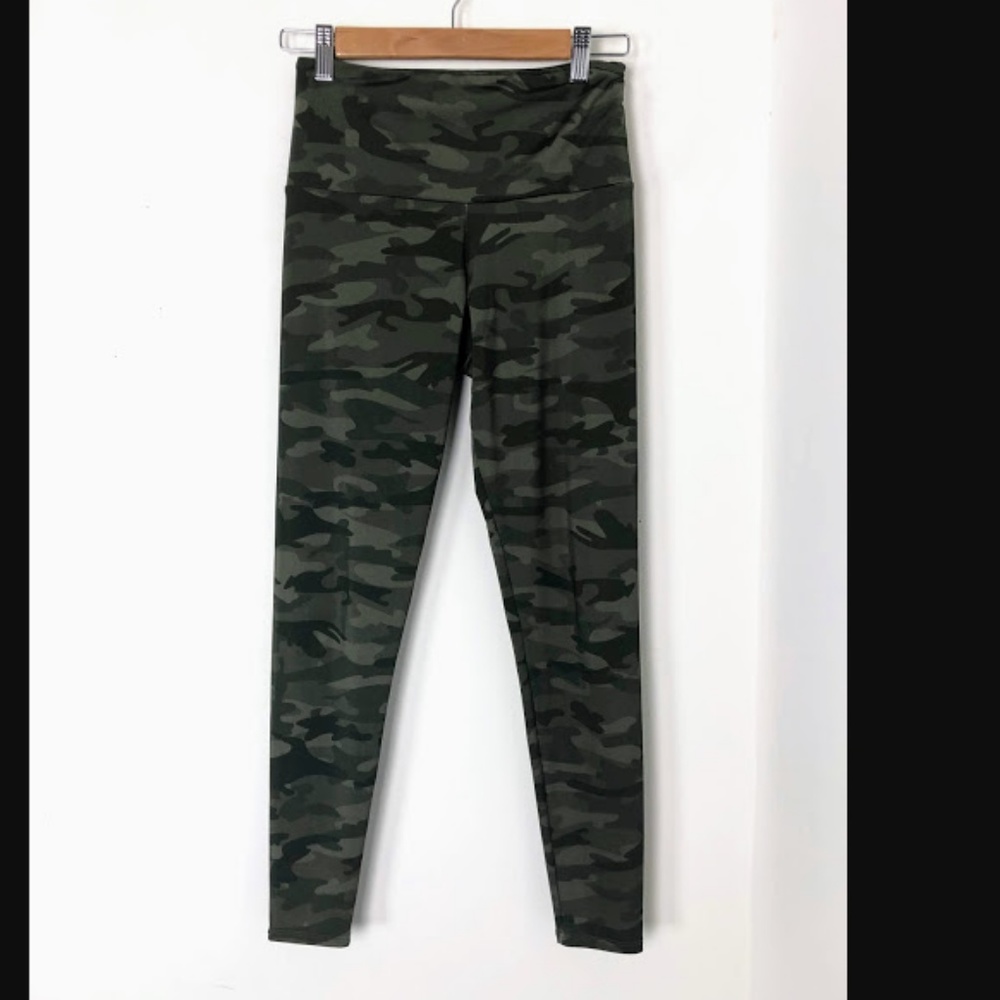 Onzie Moss Camo High-Waist Green Leggings Tights - Picture 5 of 6